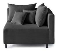 Edinburg - module d'assise d'angle droit - en velours côtelé - Gris foncé Gris foncé