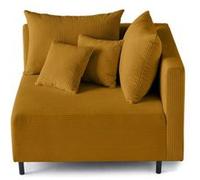 Edinburg - module d'assise d'angle droit - en velours côtelé - Jaune