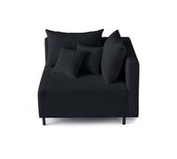 Edinburg - module d'assise d'angle droit - en velours côtelé - Noir Noir