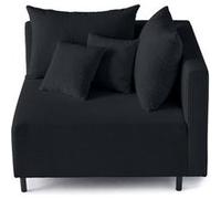 Edinburg - module d'assise d'angle droit - en velours côtelé - Noir Noir G