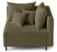 Edinburg - module d'assise d'angle droit - en velours côtelé - Vert