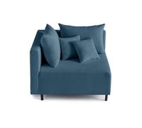 Edinburg - module d'assise d'angle gauche - en velours côtelé - Bleu Bleu