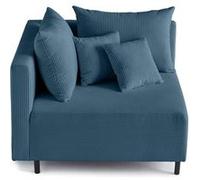 Edinburg - module d'assise d'angle gauche - en velours côtelé - Bleu Bleu