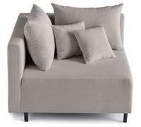 Edinburg - module d'assise d'angle gauche - en velours côtelé - Gris clair