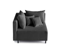 Edinburg - module d'assise d'angle gauche - en velours côtelé - Gris foncé