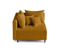 Edinburg - module d'assise d'angle gauche - en velours côtelé - Jaune Jaune G