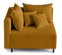 Edinburg - module d'assise d'angle gauche - en velours côtelé - Jaune Jaune
