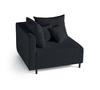 Edinburg - module d'assise d'angle gauche - en velours côtelé - Noir