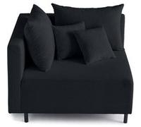 Edinburg - module d'assise d'angle gauche - en velours côtelé - Noir