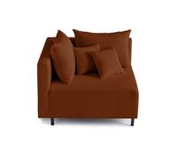 Edinburg - module d'assise d'angle gauche - en velours côtelé - Terracotta