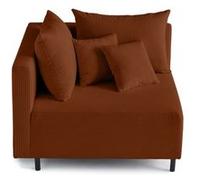 Edinburg - module d'assise d'angle gauche - en velours côtelé - Terracotta Terracotta