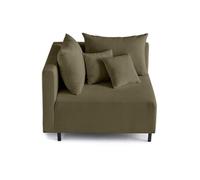 Edinburg - module d'assise d'angle gauche - en velours côtelé - Vert Vert G