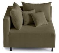 Edinburg - module d'assise d'angle gauche - en velours côtelé - Vert Vert