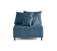 Edinburg - module d'assise sans accoudoirs - en velours côtelé - Bleu Bleu