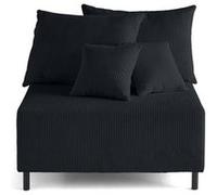 Edinburg - module d'assise sans accoudoirs - en velours côtelé - Noir Noir