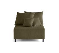 Edinburg - module d'assise sans accoudoirs - en velours côtelé - Vert Vert