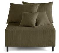 Edinburg - module d'assise sans accoudoirs - en velours côtelé - Vert Vert