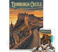 Edinburgh Castle Puzzle 1000 pièces | 38x26cm Jeu impossible pour renforcer l'amour au sein des couples Cadeaux uniques pour un anniversaire ou Noël.