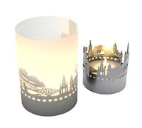 Edinburgh Skyline Tube T-Light Jeu d'ombres - Bougie à motif enchanteresse | Silhouette projetée d'Édimbourg | Souvenir pour les fans d'Édimbourg