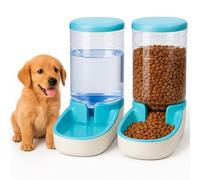 Edipets, Distributeur Croquettes Chat, Chien, Automatique, 2 Unités, 3.8 L, Gamelle à Nourriture et à Eau pour Animaux de Compagnie (Bleu)