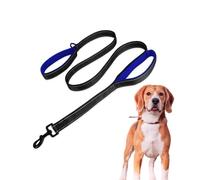 Edipets, Grande Sangle pour Chien avec Double poignée rembourrée, réfléchissante, 1,8 m, antidérapante, pour Chiens Moyens et Grands (Noir/Bleu)