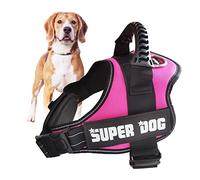 Edipets, Harnais Chien, Anti Traction, Grands, Moyens et Petits Chiens, Rembourré, Respirant, Ajustable, Réfléchissant, Gilet de Dressage Rembourré (Taille XXL, Rose)