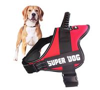 Edipets, Harnais Chien, Anti Traction, Grands, Moyens et Petits Chiens, Rembourré, Respirant, Ajustable, Réfléchissant, Gilet de Dressage Rembourré (Taille XXL, Rouge)