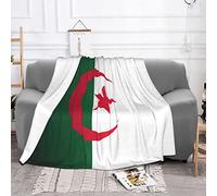 EDIPIEO Couverture Polaire Flanelle Chaude Moelleuse Super Douce Polyester Microfibre Plaid Jeté de Canapé，pour Le lit et Le Chambre Salon Légère Couverture Drapeau de l'Algérie-150x200cm