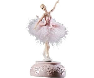 EdirFtra Boîte à Musique Ballerine, Carrousel de la Danseuse du lac des cygnes, Cadeaux d'anniversaire avec Plumes, Cadeaux pour Filles