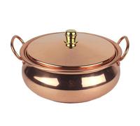 EdirFtra Marmite en cuivre Pur de 2 litres, Batterie de Cuisine Universelle en cuivre, Fait à la Main, Fondue, Fondue Domestique, Restaurant, 20cm