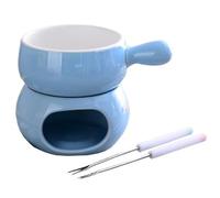 EdirFtra Mini pot à fondue au chocolat en céramique - 300 ml - Avec 2 fourchettes - Pot à fondue au chocolat - A