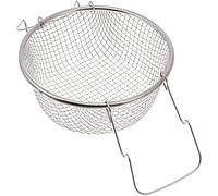 EdirFtra Panier à Frites Panier Tamis 22cm avec poignée Panier Rond Ailes de Poulet avec Mini Tamis métallique Pommes de Terre en tranches crevettes Frites évier de Cuisine grillé