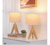 EDISHINE Lampe de Chevet Lot de 2, E27 Douille, Trépied Vintage,Ampoule Incluse, Lampe de Table pour Chambre à Coucher, Salon, Hôtel