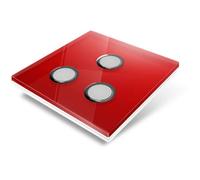 Edisio Plaque de recouvrement crystal Rouge 3 touches