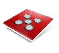 Edisio Plaque de recouvrement crystal Rouge 5 touches