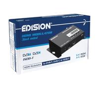 EDISION HDMI Modulator 3in1 Mini, Modulateur HDMI vers Terrestre DVB-T, ISDB-T ou Câble DVB-C, Distribution Full HD sur Câble Coaxial, Mini-Taille, Affichage LED, Installation Rapide, Plug & Play