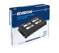 EDISION HDMI Modulator 3in1 Quad+, Modulateur RF 4X HDMI vers Terrestre DVB-T, ISDB-T ou Câble DVB-C, 3 Signaux de Modulation Sélectionnables, Distribution Full HD sur Câble Coaxial, Plug and Play