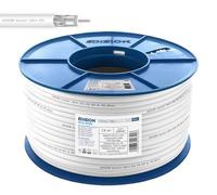 Edision ICX-250 Câble coaxial 250m, Câble d'antenne TV Interne PVC Blanc, Acier Cuivré CCS/AL, 17VAtC, CPR Eca, Classe A, Câble Sat, pour DVB-S2, DVB-T/T2, DVB-C, RADIO, Bobine Plastique 250m