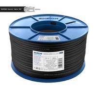 EDISION OCX-250 Câble coaxial 250m, Câble d'antenne TV Externe/Interne PE Noir, Cuivre CU/AL, 17PAtC, CPR Fca, Classe A, Câble Sat, pour DVB-S2, DVB-T/T2, DVB-C, RADIO, Bobine Plastique 250m