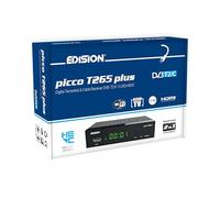 EDISION Picco T265 Plus Récepteur Terrestre TNT DVBT2 et par Câble DVBC, H.265 HEVC FTA Haute définition,PVR,USB,HDMI,SCART,Capteur IR,Prend en Charge USB WiFi,IR Télécommande Universelle 2en1