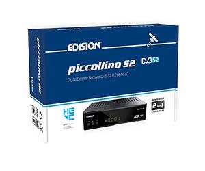 EDISION PICCOLLINO S2, récepteur Full HD, pour DVB-S2 H265 HEVC, 2in1 IR Remote control