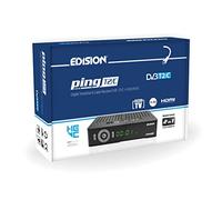 EDISION PING T2/C Récepteur Terrestre TNT & par Câble DVB-T2/C H.265/HEVC Haute définition PVR 2xUSB, HDMI, SCART, LAN, Capteur IR, RS232, Télécommande Universelle 2en1