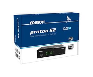 EDISION PROTON S2, DVB-S2 Full High Definition Free-Τo-Air récepteur satellite, WiFi support, Télécommande IR 2en1