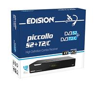 Edision Récepteur combiné PICCOLLO S2+T2/C H.265/HEVC (DVB-S2, DVB-T2, DVB-C) CI Full HD USB noir, télécommande universelle 2 en 1