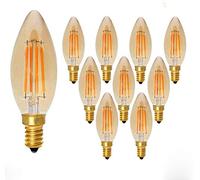 Edison E14 Ampoule Filament, 2200K / C35 / 4W Ambre Tint bougie lampe LED rétro Filament Ampoules, peut être obscurci Éclairage décoratif pour la maison,5pcs