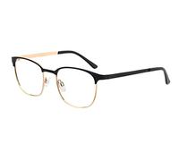 Edison & King Lunettes de lecture « Royal » une élégance intemporelle raffinée avec des verres premium et protection anti-lumière bleue (Noir-Doré, +2,00 dpt)
