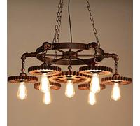 Edison Salon Pendentif Lumières E27 Lampe Suspendue Lustre Industriel En Fer Forgé Rétro Lampe Suspendue Pendentif Lampe Vintage Chambre Cuisine Décoration Éclairage 7 Lumière