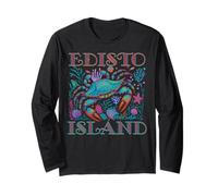 Edisto Island Floride Bleu Crabe Été Plage Vacances Cadeaux Manche Longue