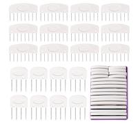 Editbar Lot de 20 aiguilles à peigner - Outils à tricoter et à crochet en acier inoxydable - Parfait pour bloquer et façonner des pièces à tricoter (blanc)