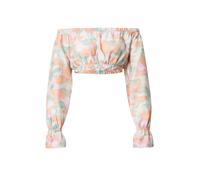 EDITED Chemisier 'Elsa' vert / orange / rose / blanc, Taille L